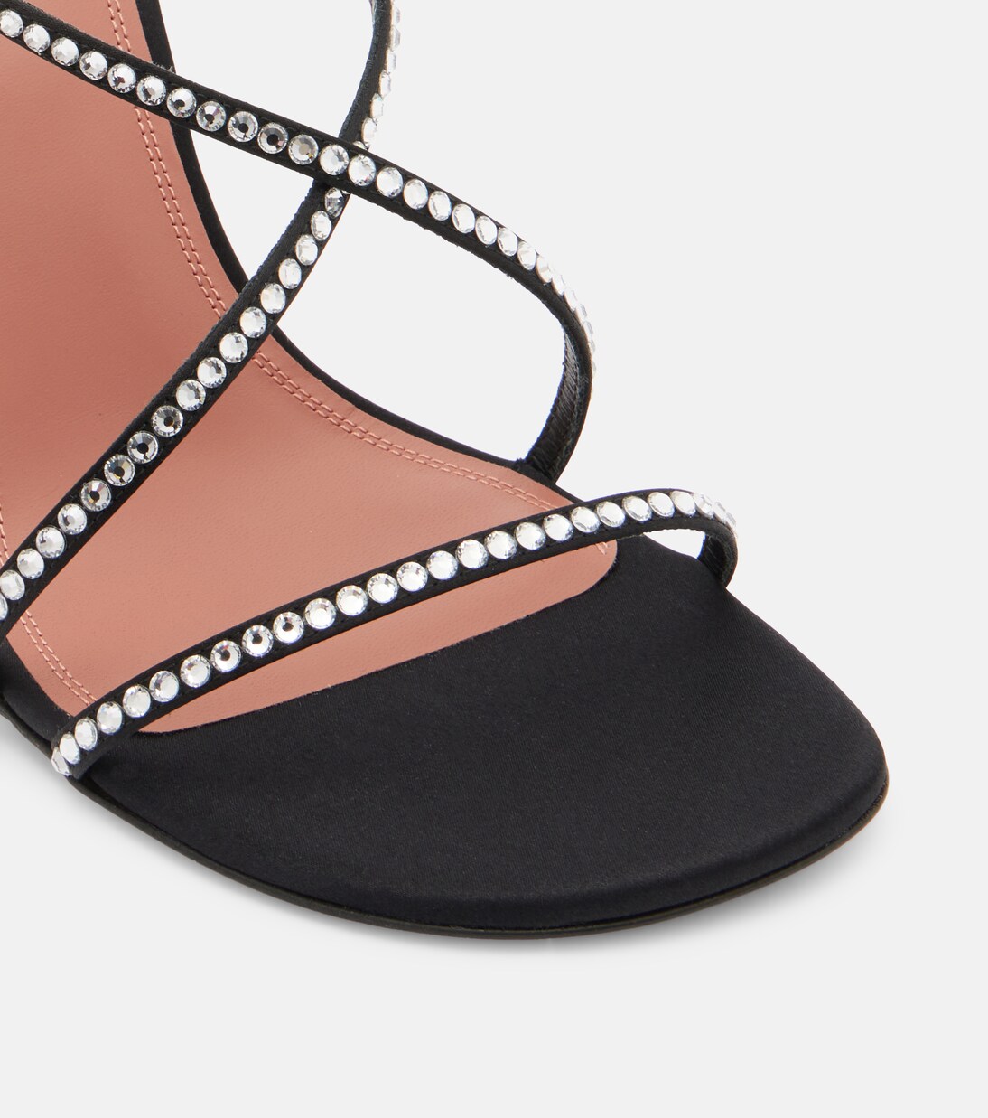 Sally crystal-embellished satin sandals | Amina Muaddi