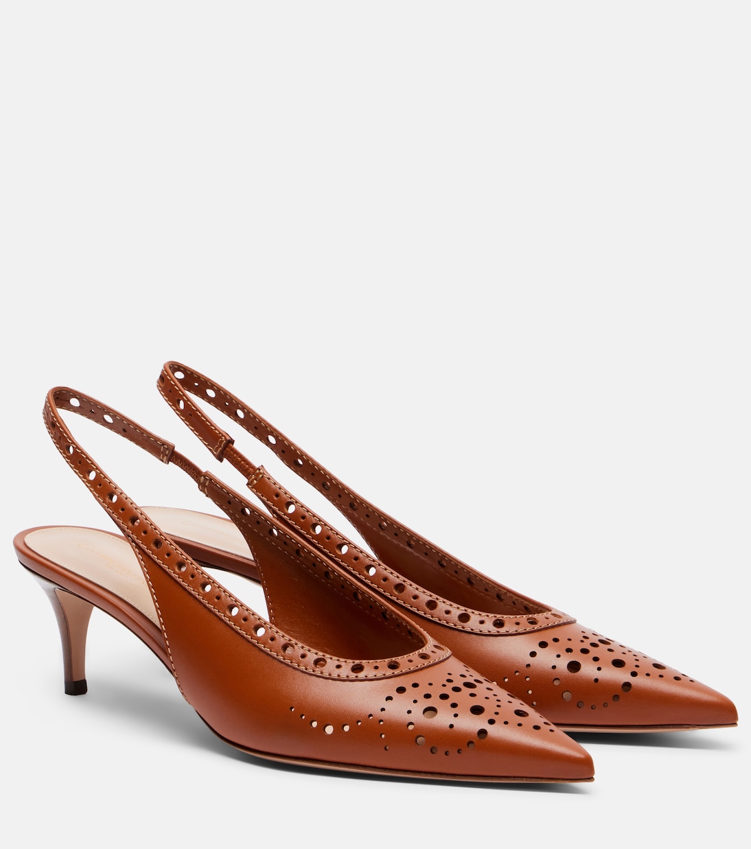 Perforated leather slingback pumps | Gianvito Rossi