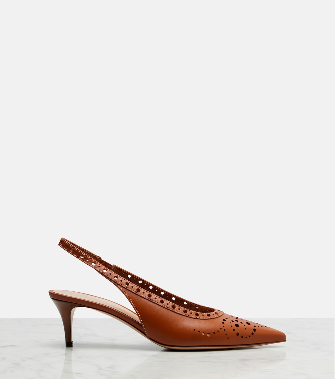 Perforated leather slingback pumps | Gianvito Rossi