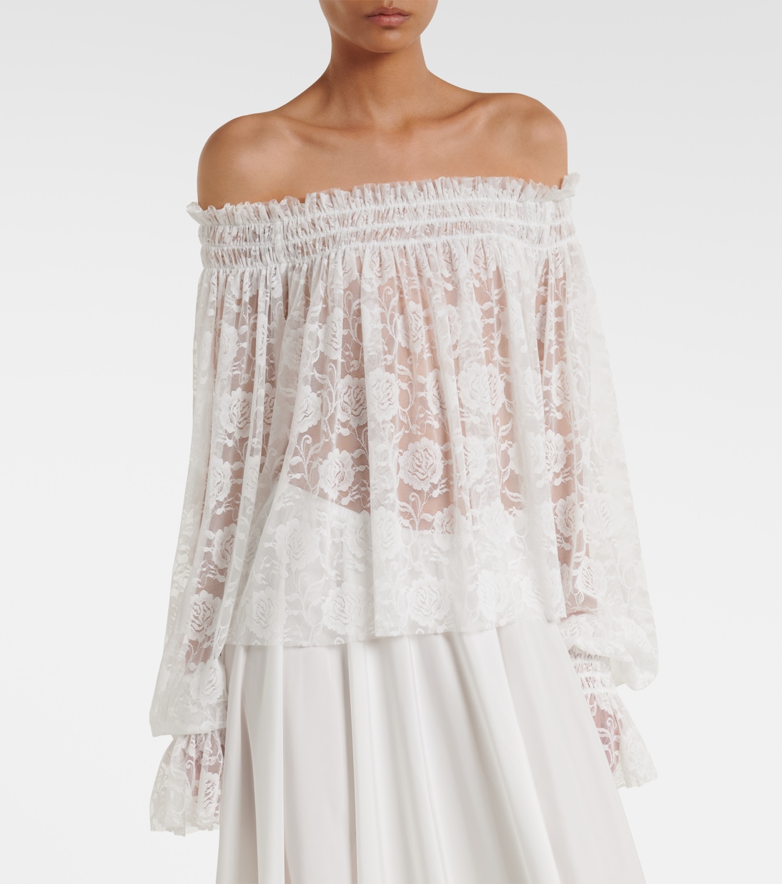 Off-Shoulder-Top aus Spitze | Norma Kamali