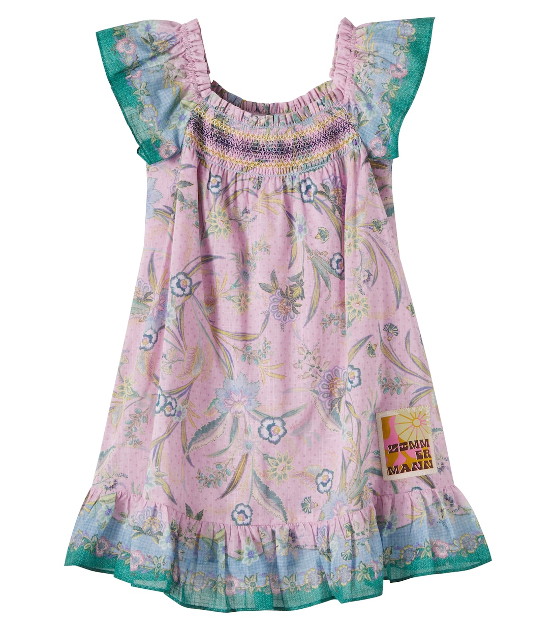 Floral smocked cotton dress | Zimmermann Kids