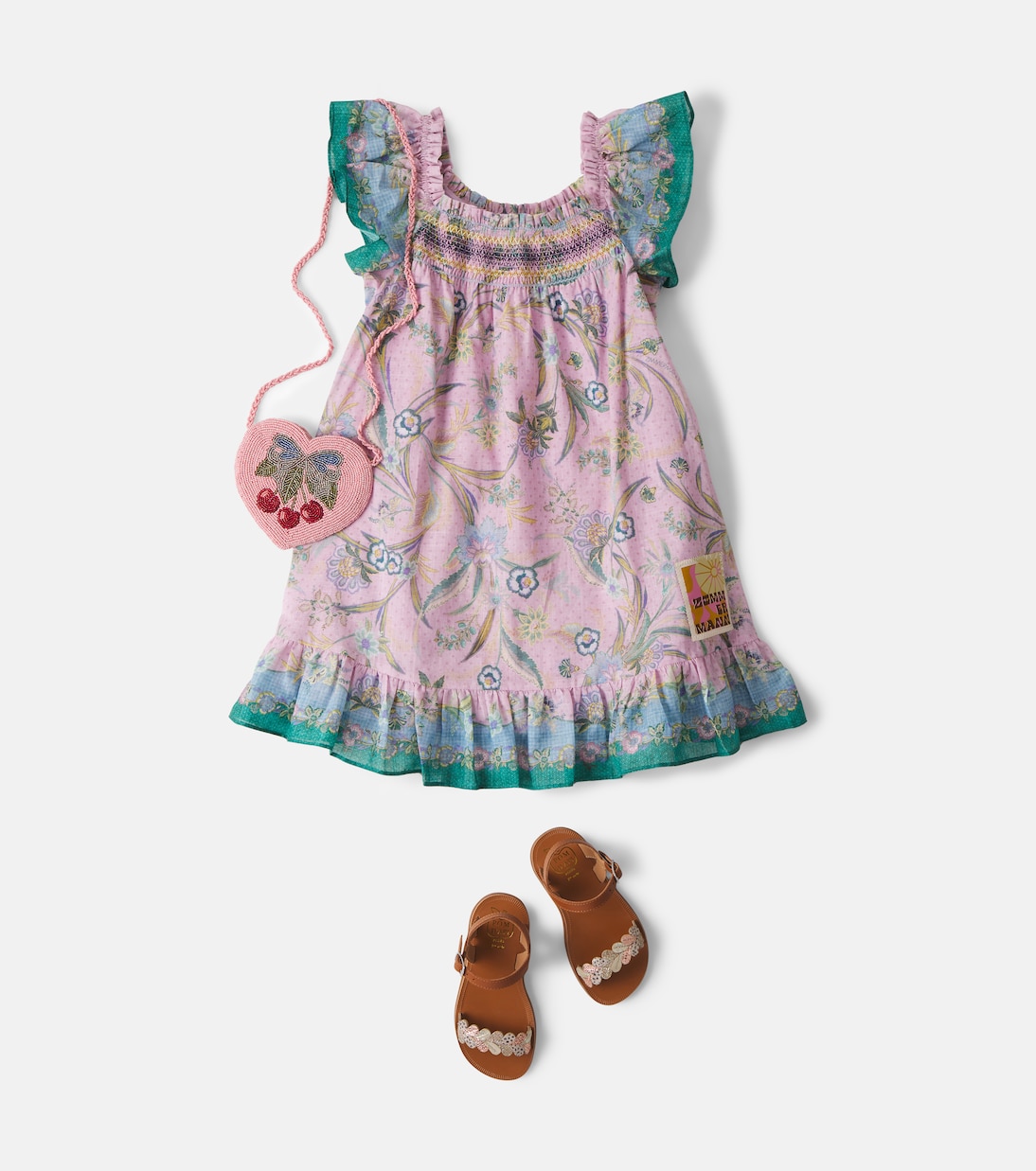 Floral smocked cotton dress | Zimmermann Kids