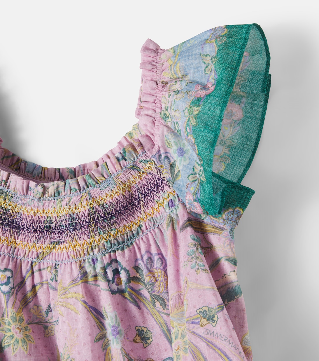 Floral smocked cotton dress | Zimmermann Kids