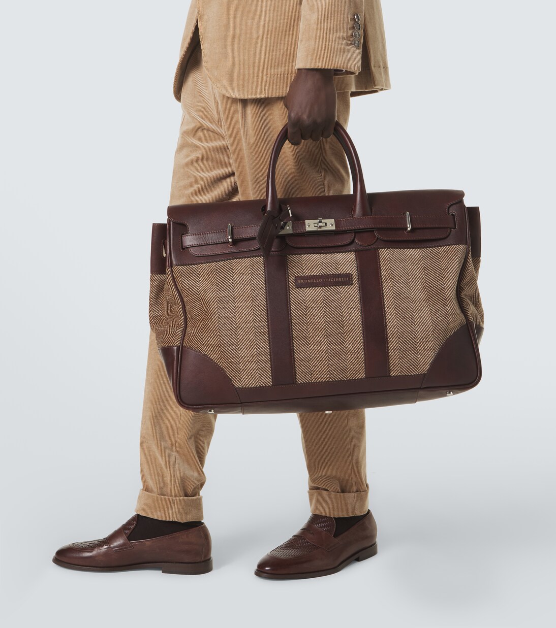 Sac de voyage en toile et cuir | Brunello Cucinelli