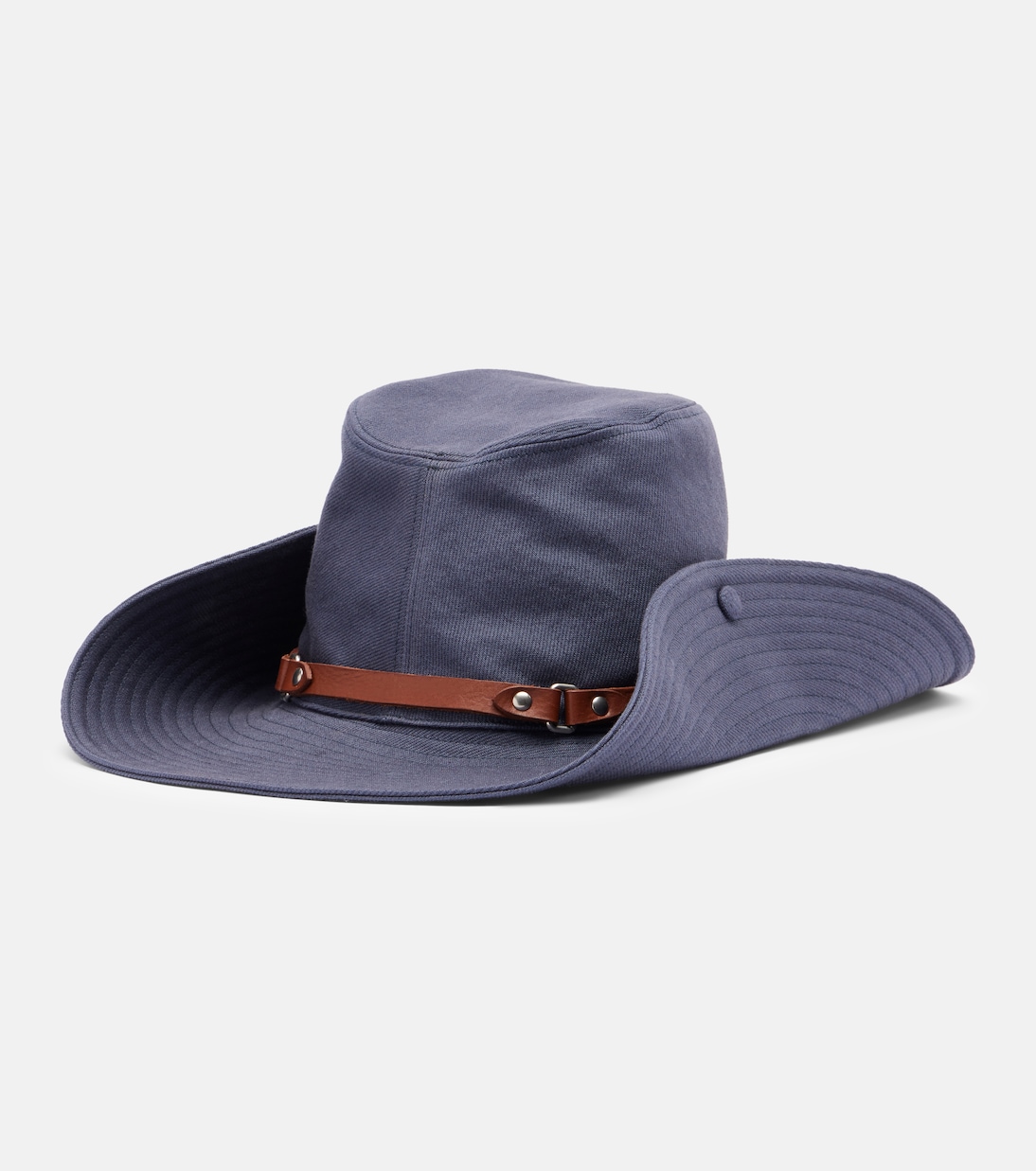 Leather-trimmed cotton cowboy hat | Miu Miu
