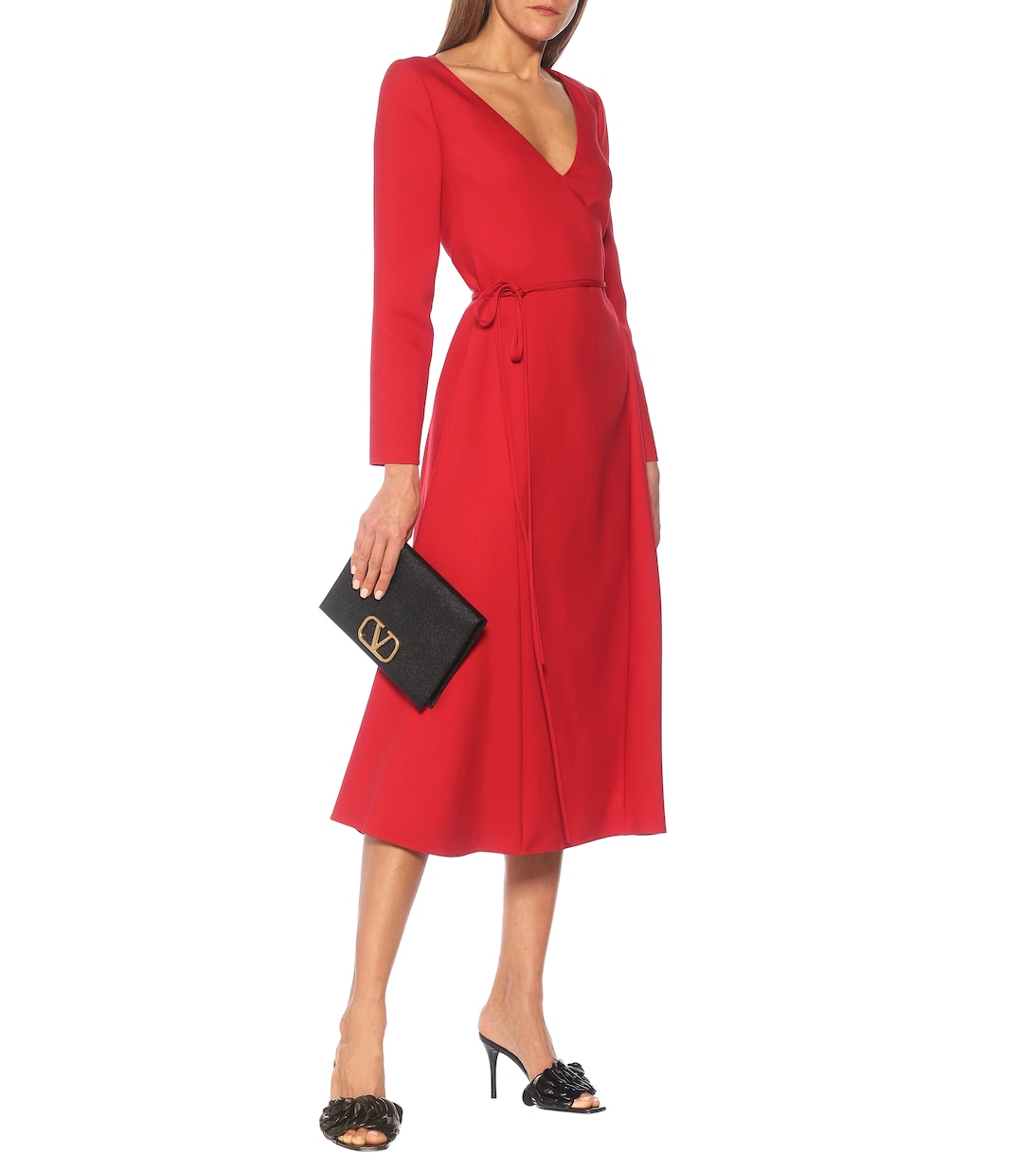 Valentino – Robe longue en laine et soie | Valentino