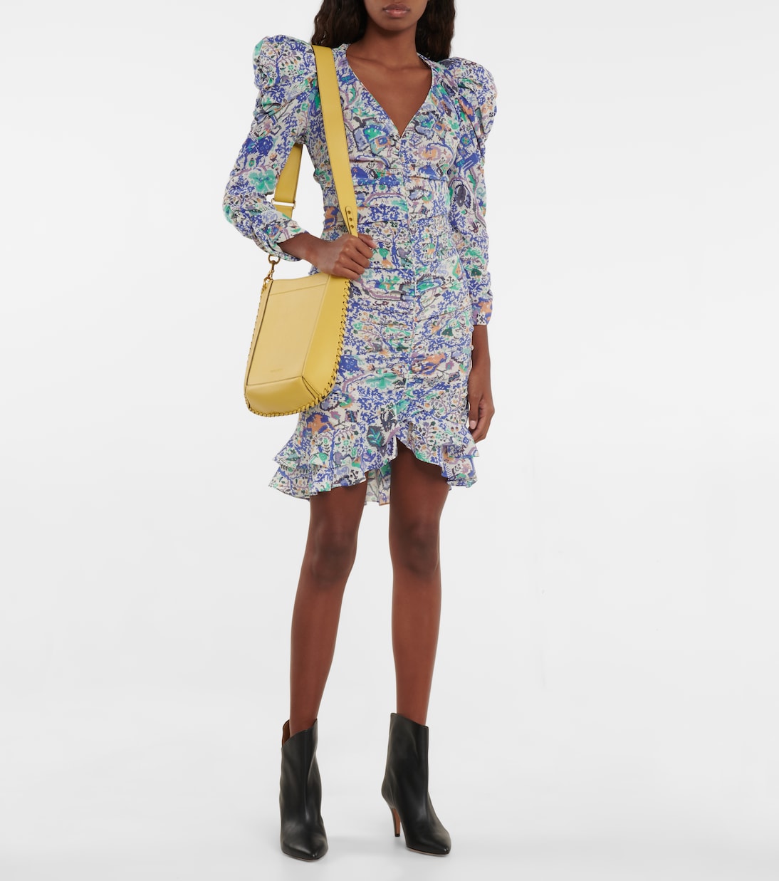 Robe Bireya imprimée en soie mélangée | Isabel Marant