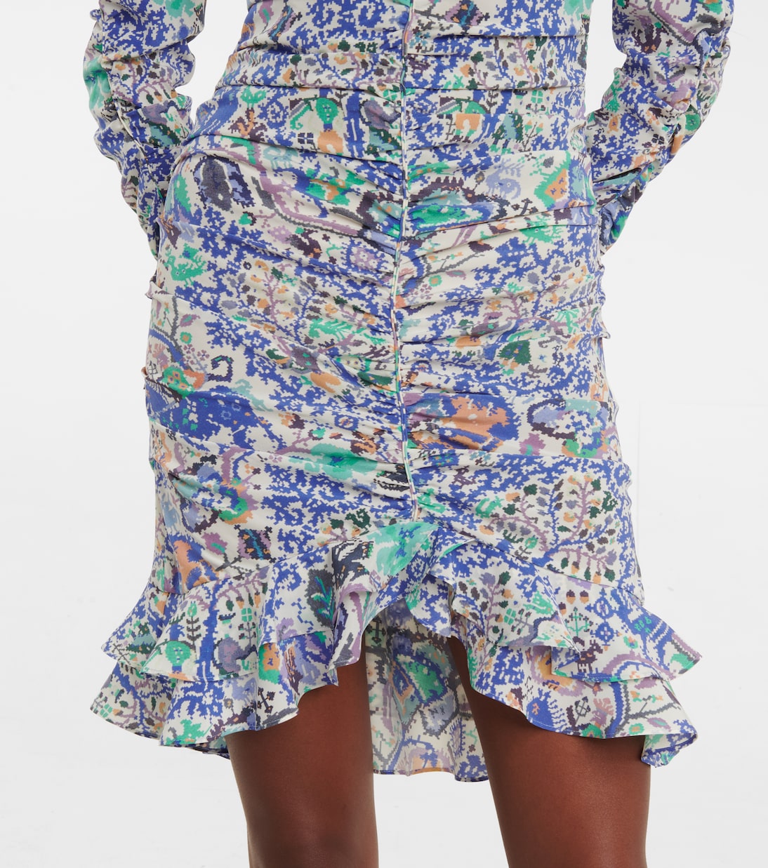 Robe Bireya imprimée en soie mélangée | Isabel Marant