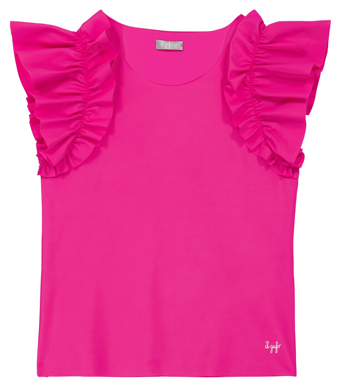 Ruffle-trimmed jersey T-shirt | Il Gufo