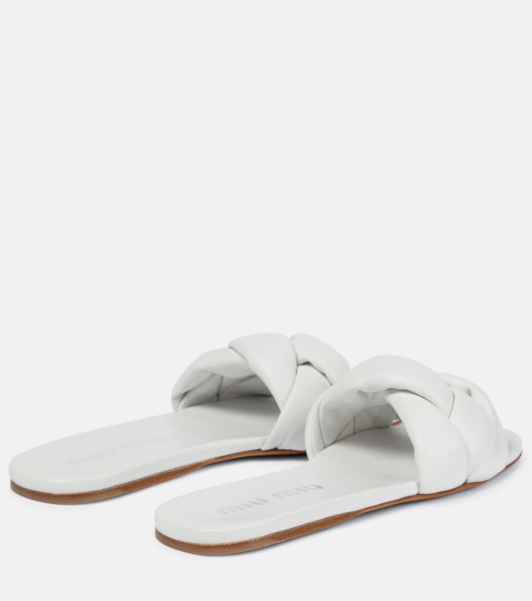 Woven leather slides | Miu Miu