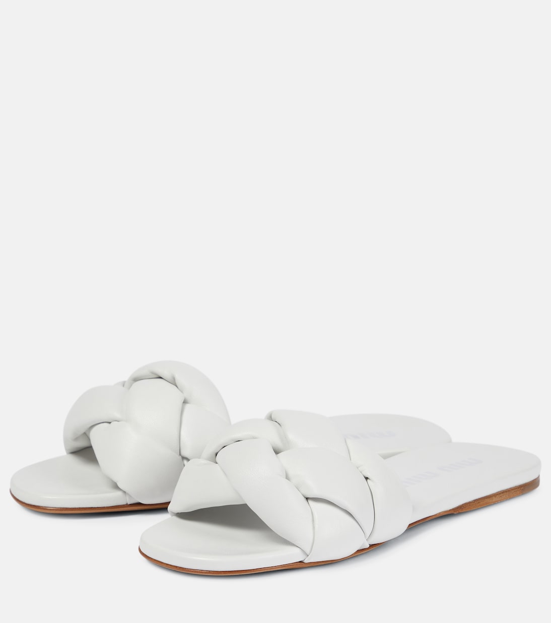 Woven leather slides | Miu Miu