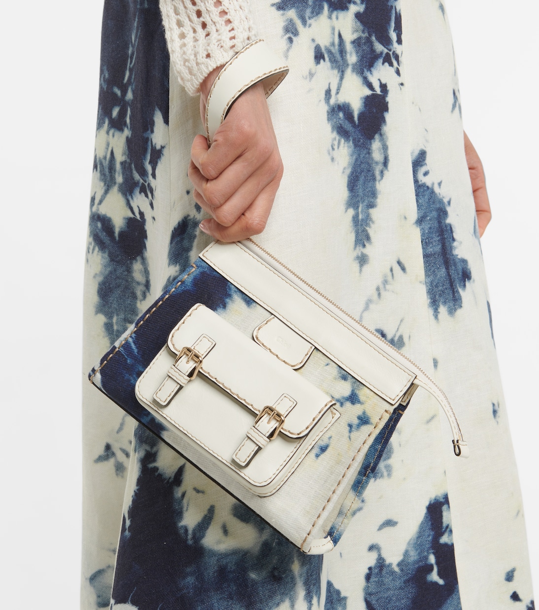 Edith扎染亚麻手拿包 | Chloé