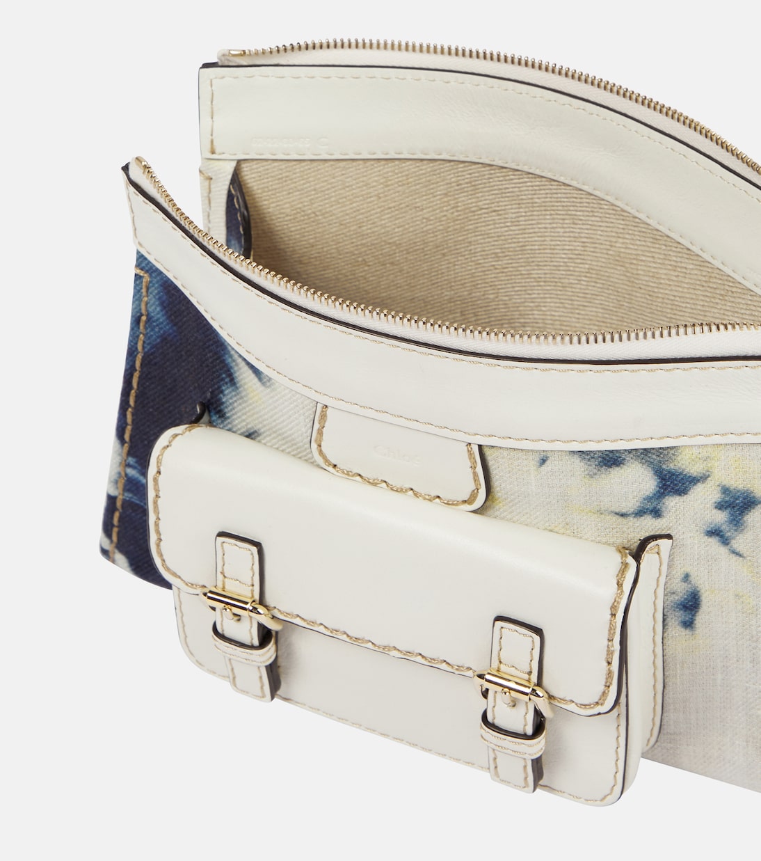 Edith扎染亚麻手拿包 | Chloé