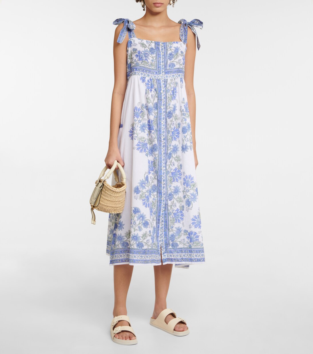 Robe midi en coton à fleurs | Juliet Dunn