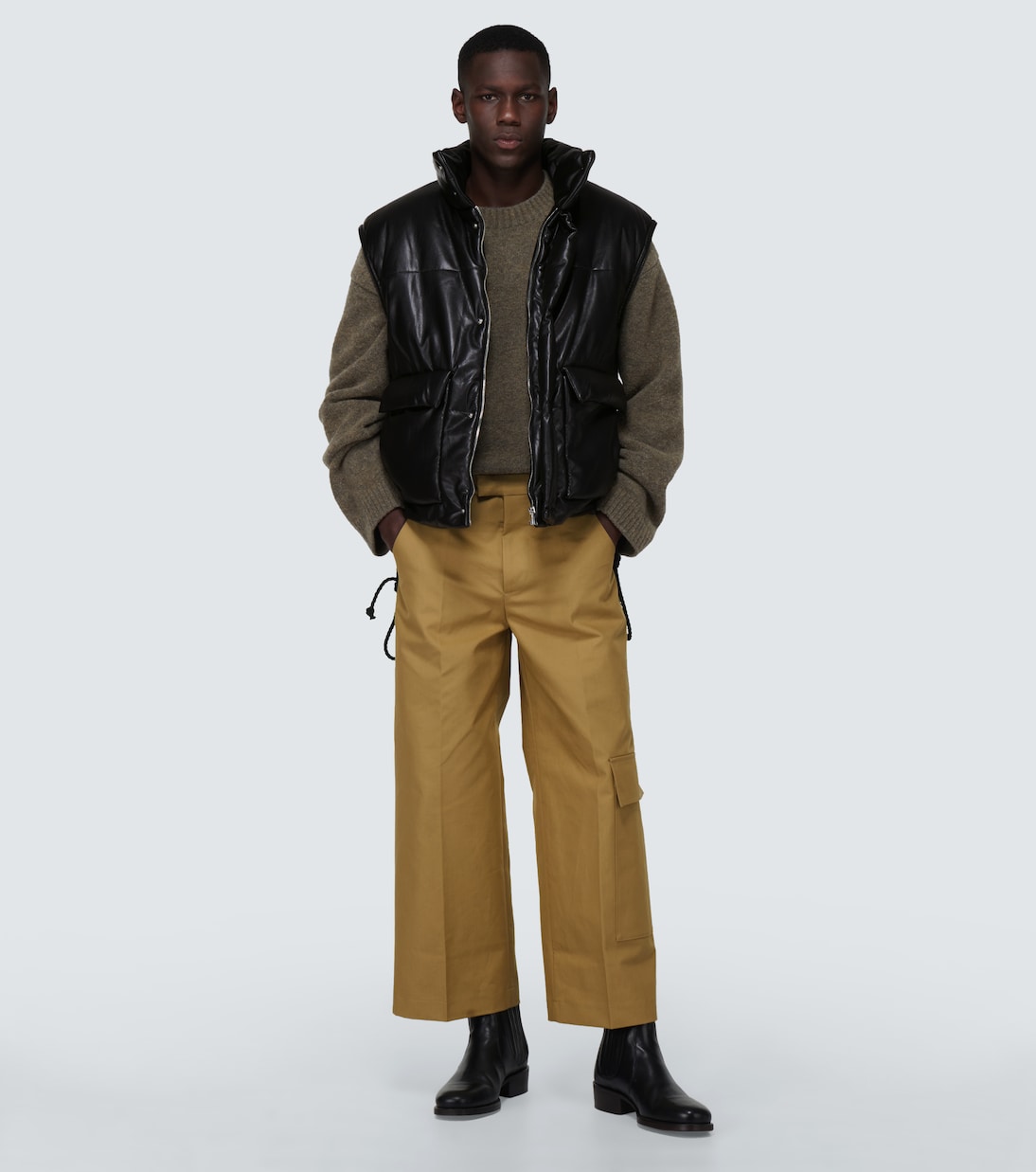 Wattierte Weste Jovan aus Lederimitat | Nanushka