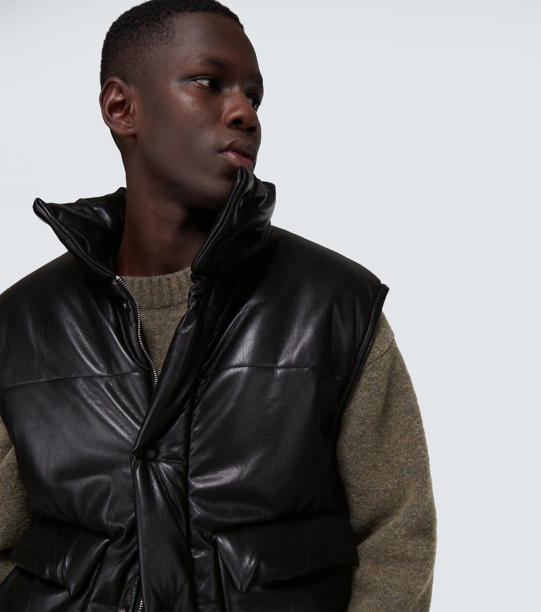 Wattierte Weste Jovan aus Lederimitat | Nanushka