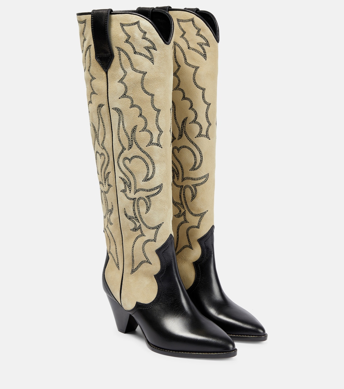 Leila leather and suede cowboy boots | Isabel Marant