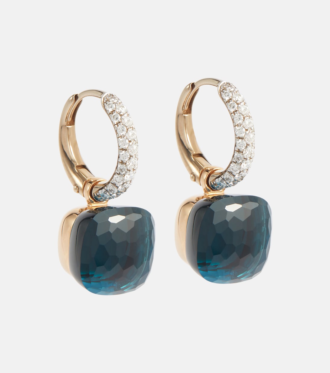Nudo Classic 18kt gold earrings with topaz and diamonds | Pomellato