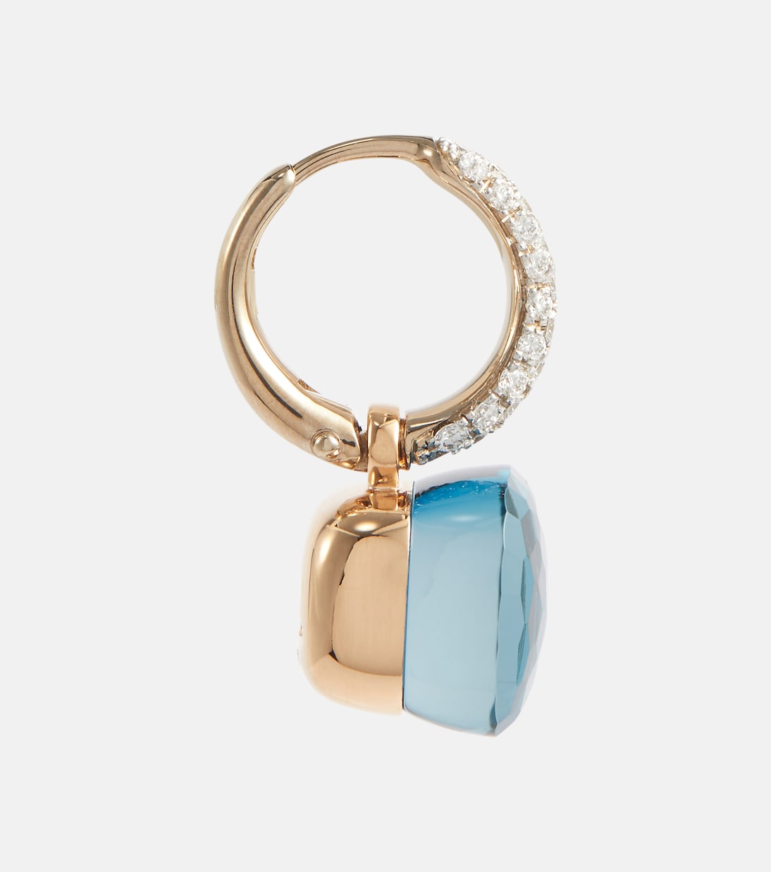 Nudo Classic 18kt gold earrings with topaz and diamonds | Pomellato