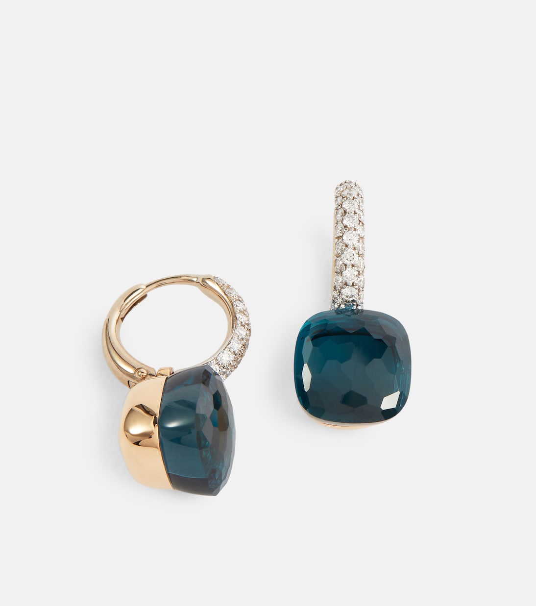 Nudo Classic 18kt gold earrings with topaz and diamonds | Pomellato