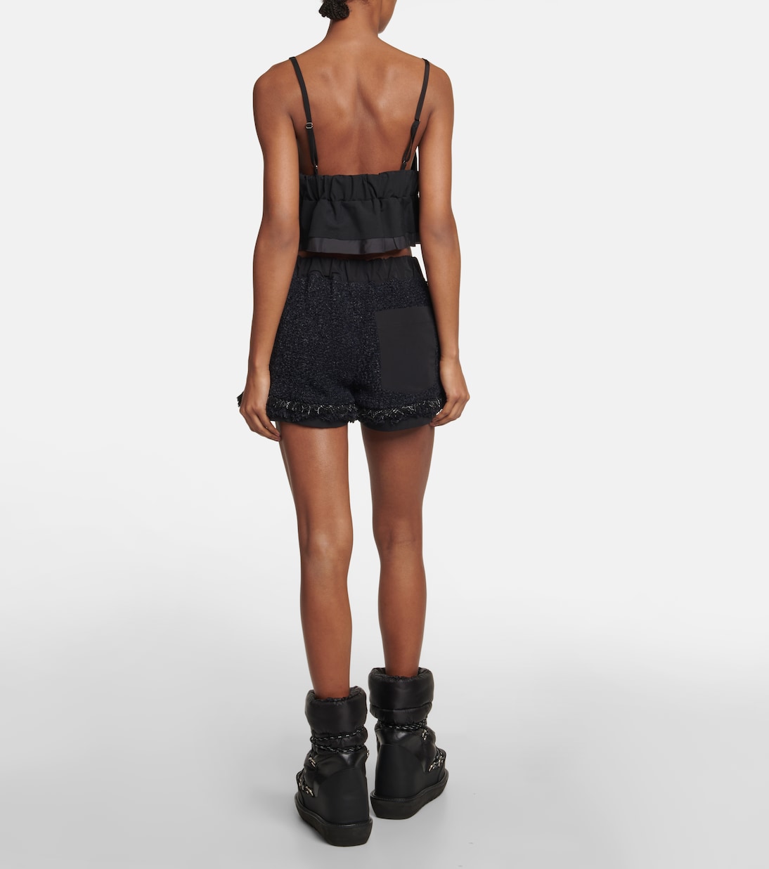 Drawstring tweed shorts | Sacai