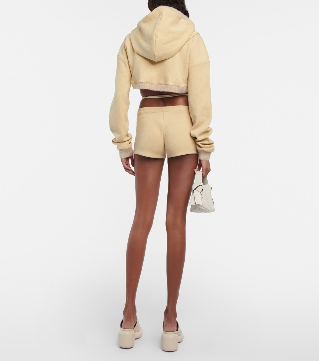 Sweat-shirt à capuche raccourci en coton | Didu