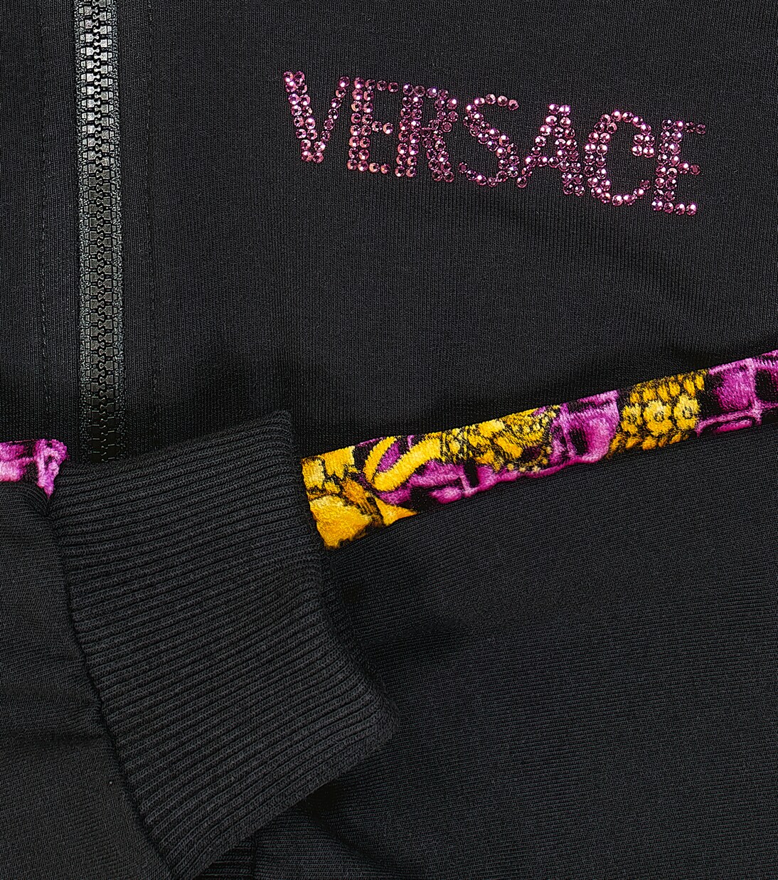 Logo zipped cotton-blend sweatshirt | Versace Kids