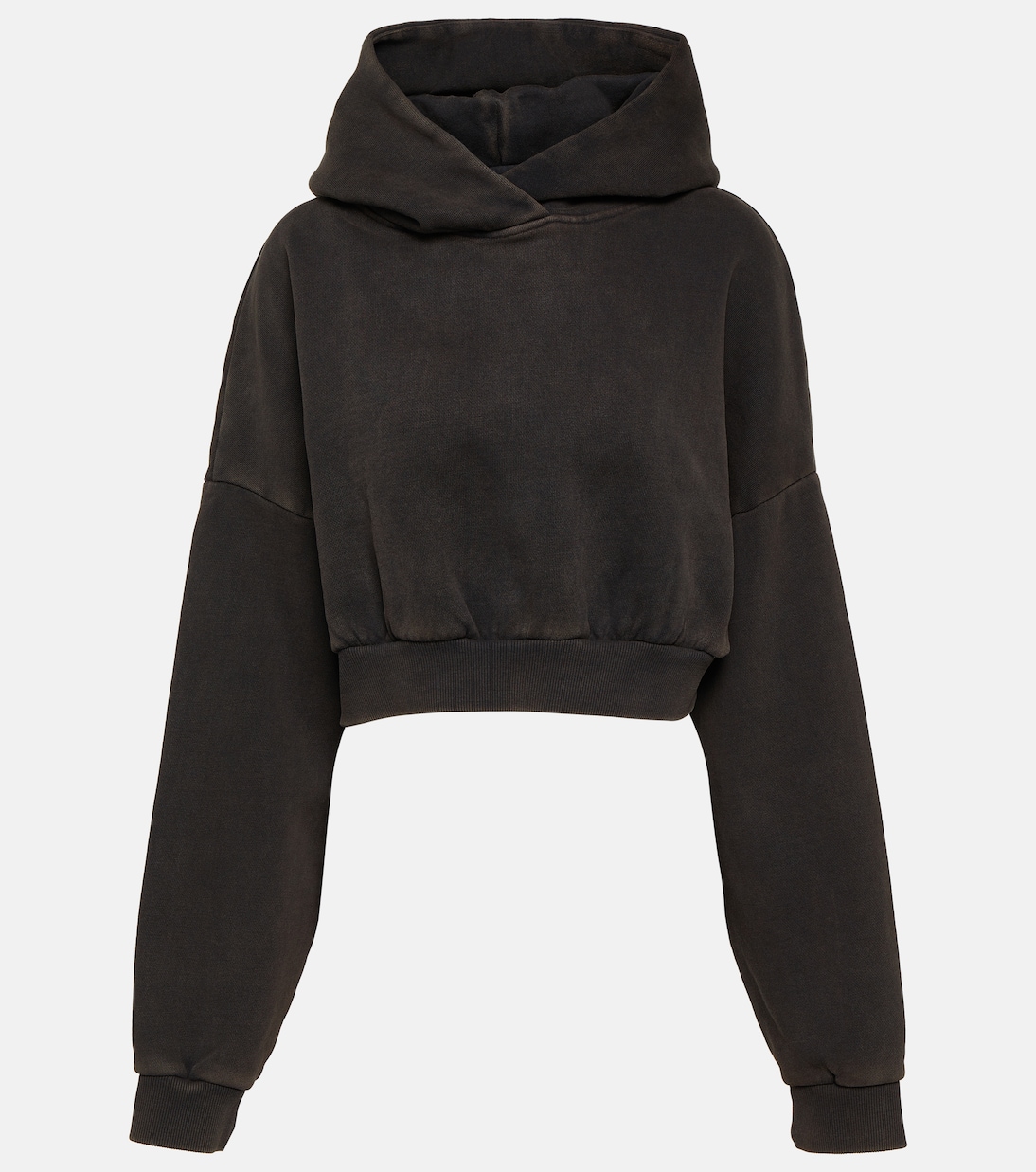 Cropped cotton fleece hoodie | Entire Studios