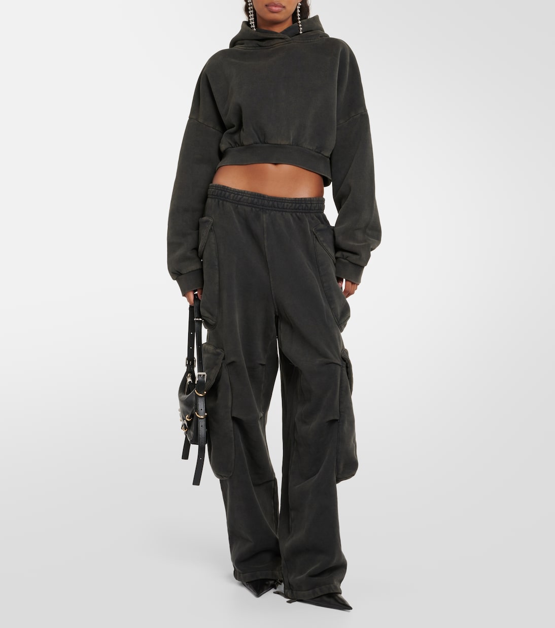 Cropped cotton fleece hoodie | Entire Studios