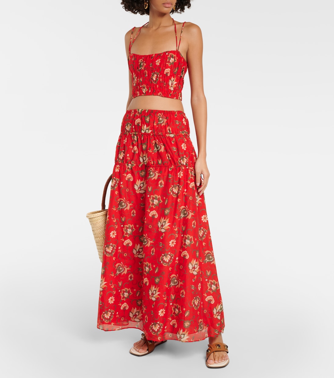 Reyes printed cotton and silk maxi skirt | SIR