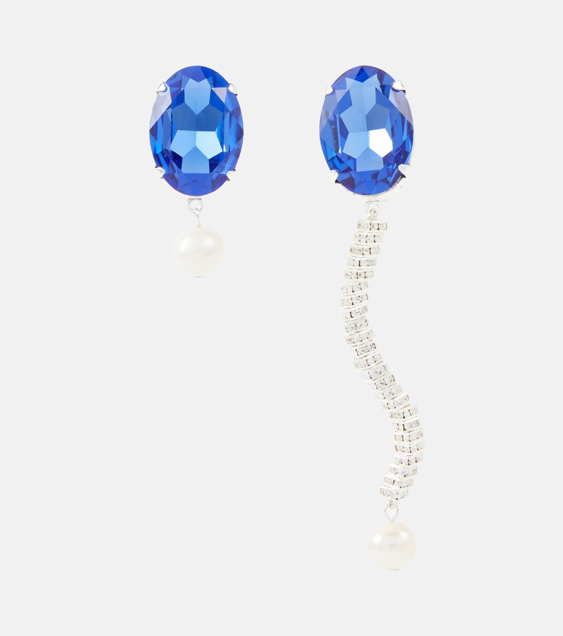 Pendientes asimétricos con cristales y perlas | Magda Butrym
