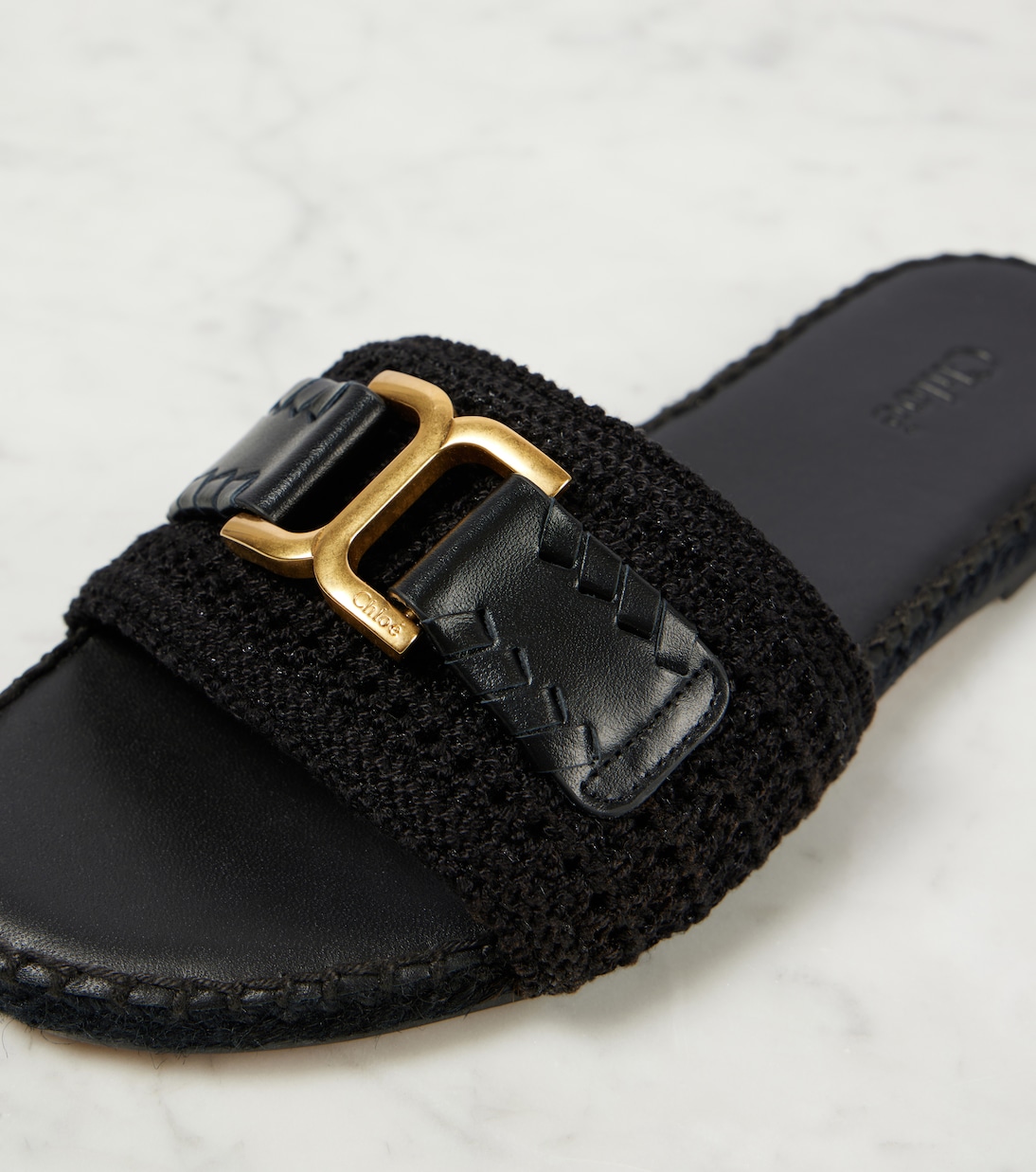 Espadrille-Pantoletten Marcie mit Leder | Chloé