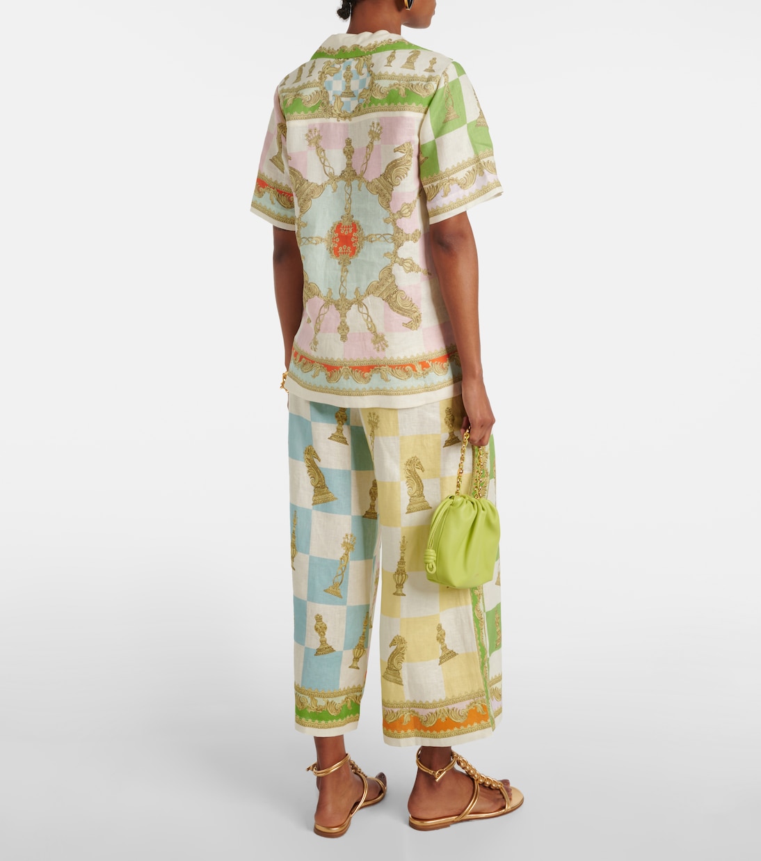 Bedrucktes Hemd Checkmate aus Leinen | Alémais