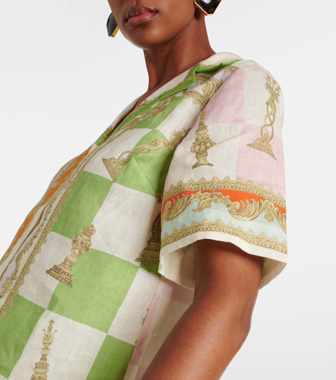 Bedrucktes Hemd Checkmate aus Leinen | Alémais