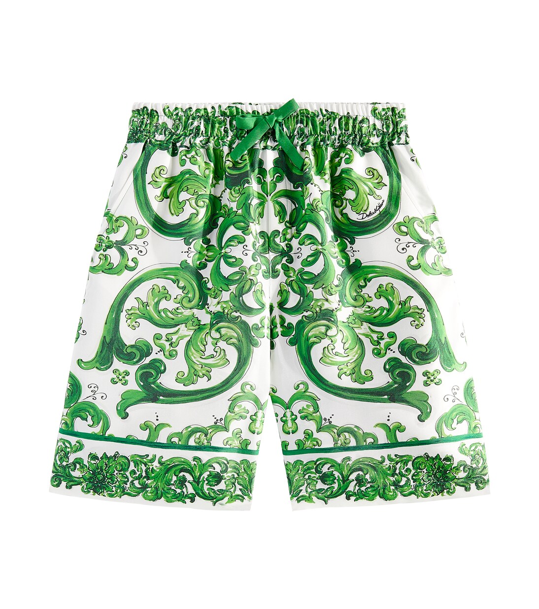 Majolica silk Bermuda shorts | Dolce&Gabbana Kids