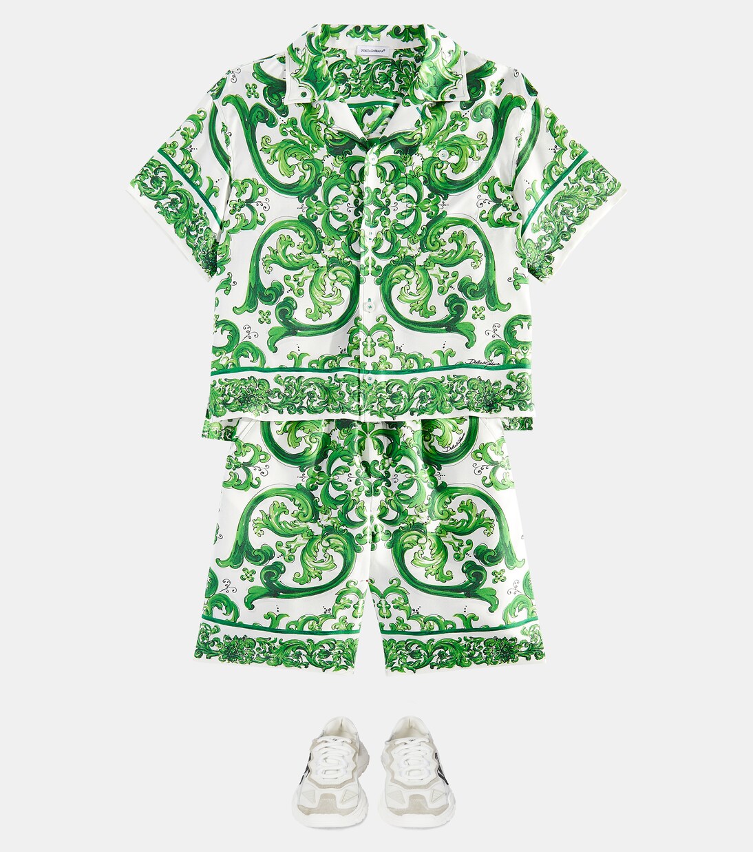 Majolica silk Bermuda shorts | Dolce&Gabbana Kids