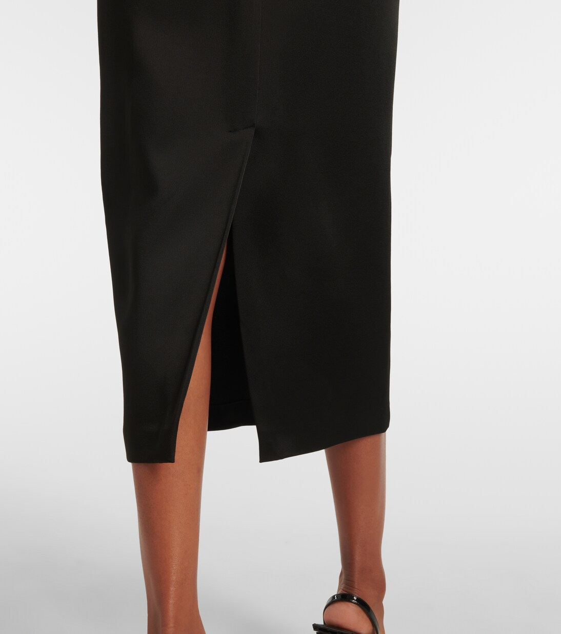 Robe midi en satin et résille | Blumarine