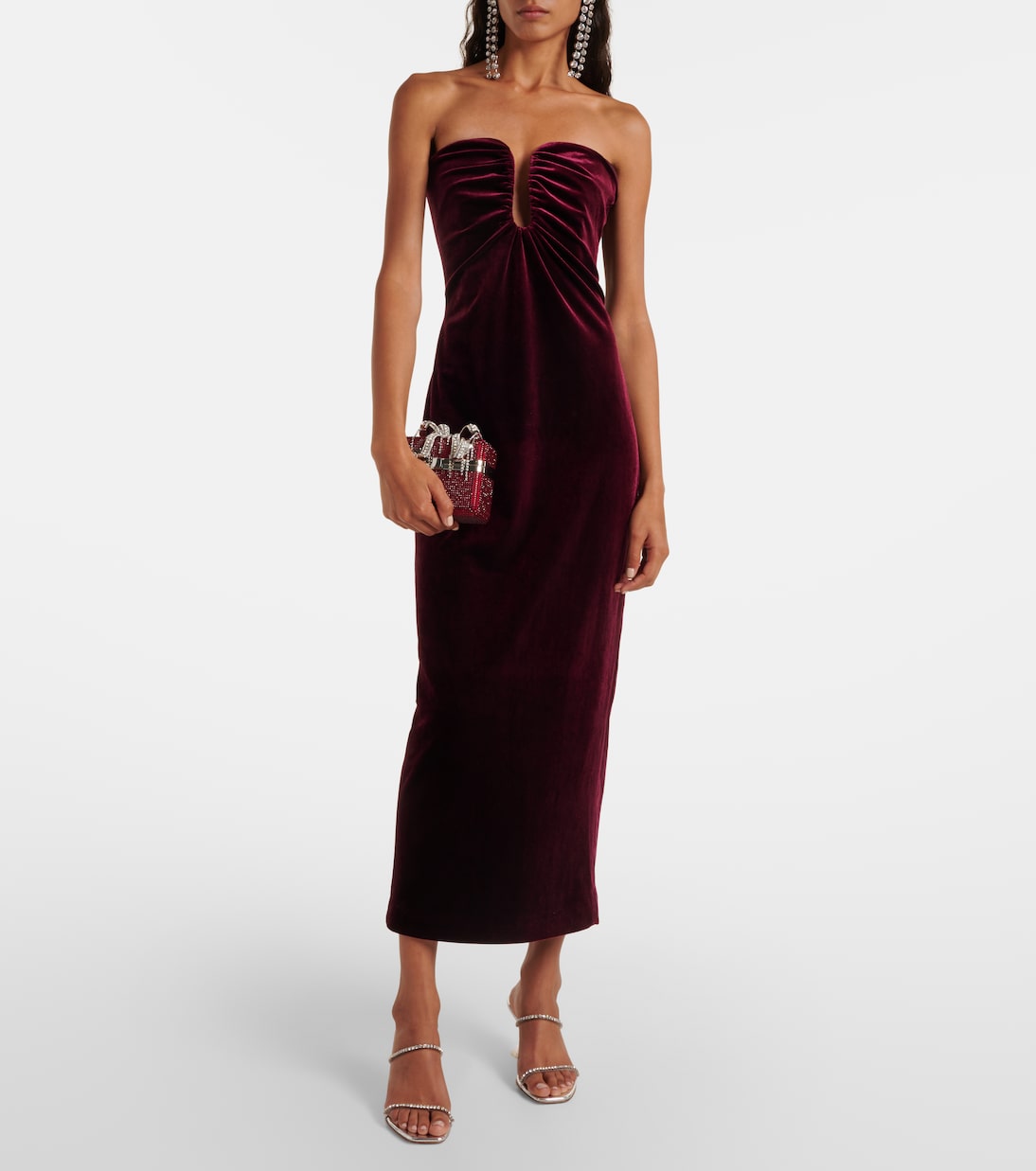 Midikleid aus Samt | Self-Portrait