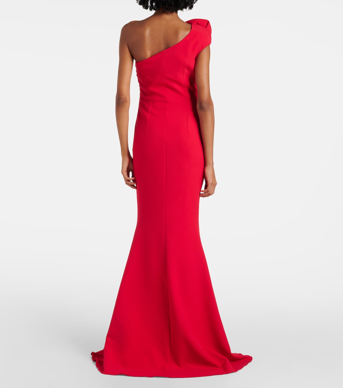 Robe longue asymétrique Tanna en crêpe | Safiyaa