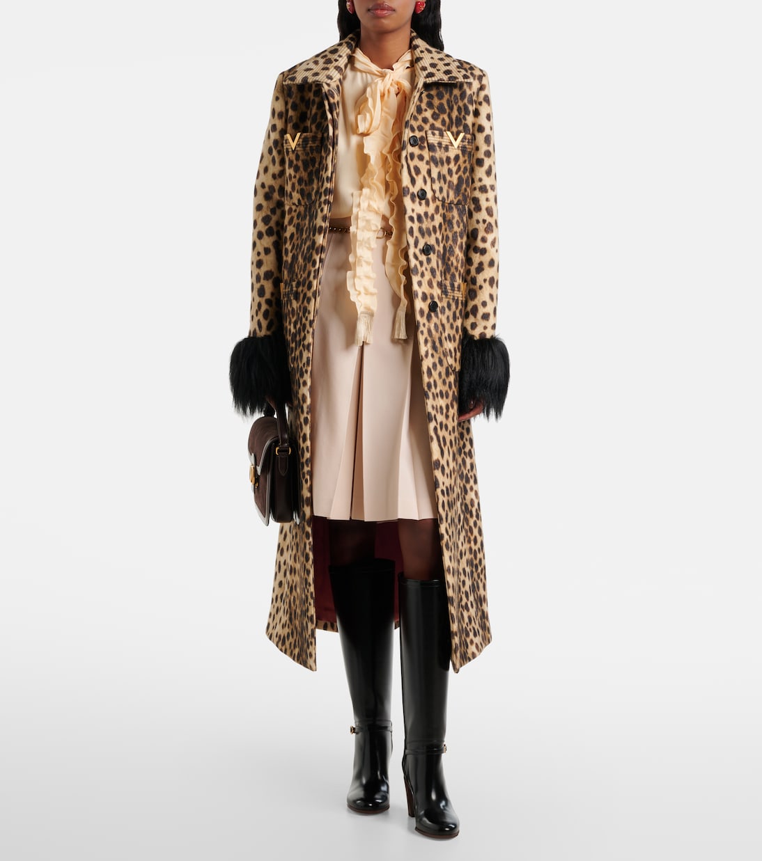 Virgin wool midi skirt  | Valentino