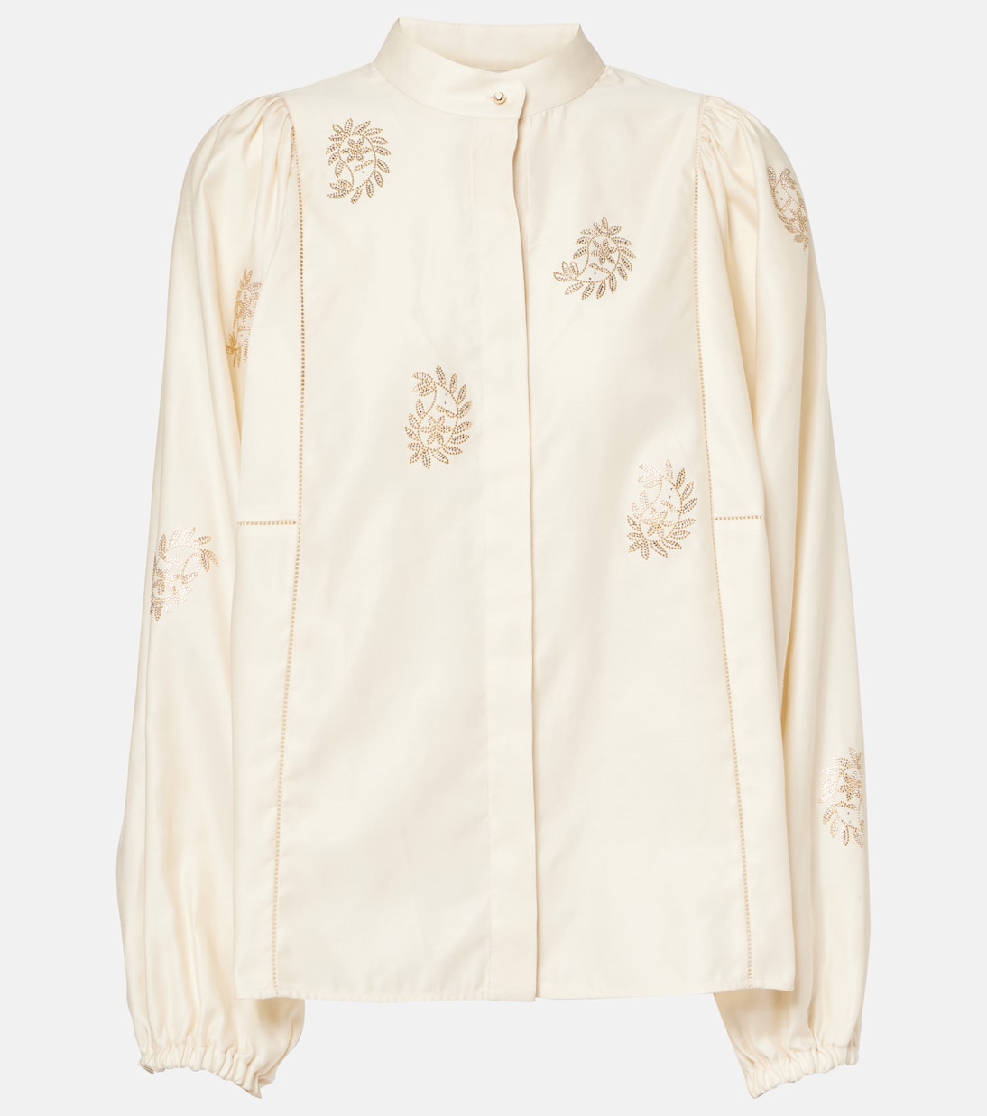 Bluse Caladio aus Baumwollsatin mit Kristallen | Max Mara