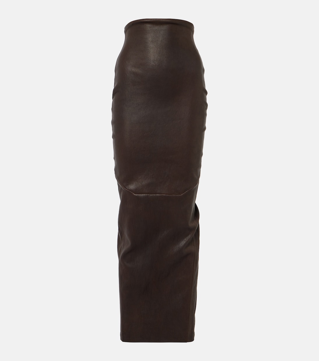 Dirt Pillar leather and cotton maxi skirt | Rick Owens