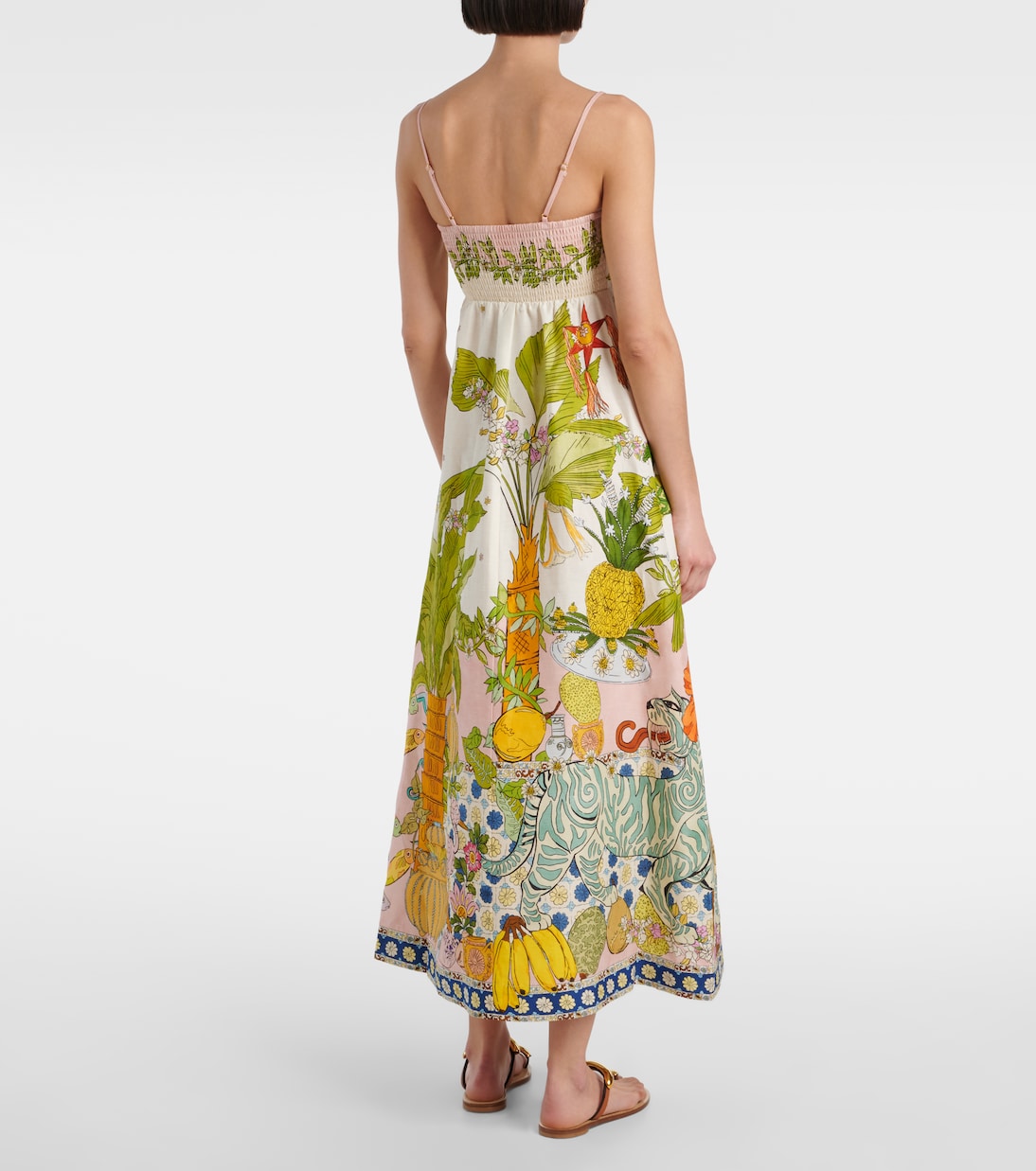 Hazel printed linen-blend maxi dress | Alémais