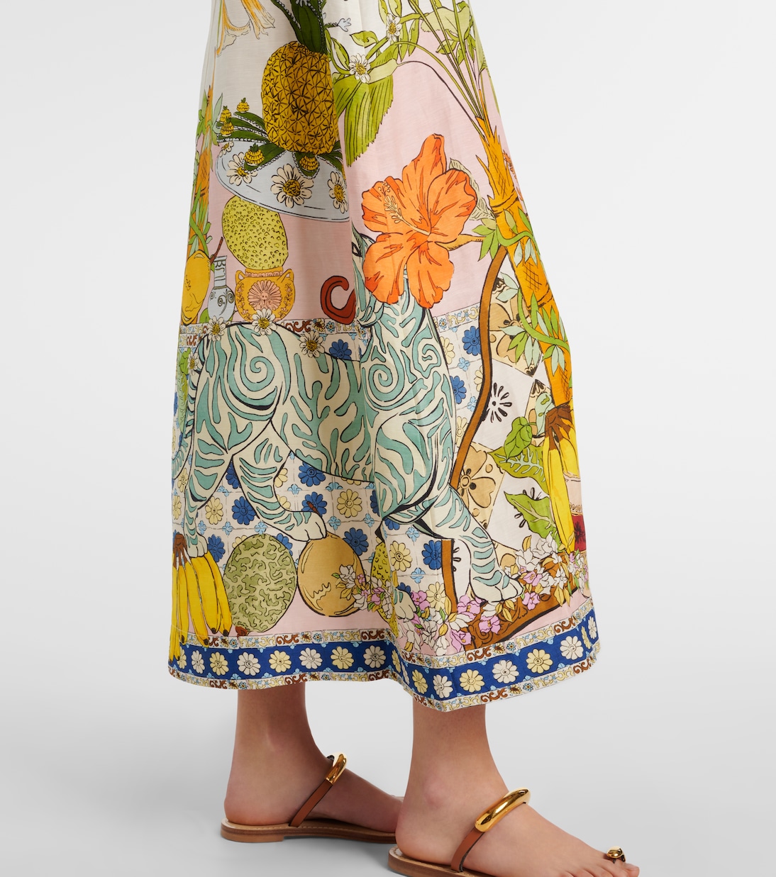 Hazel printed linen-blend maxi dress | Alémais