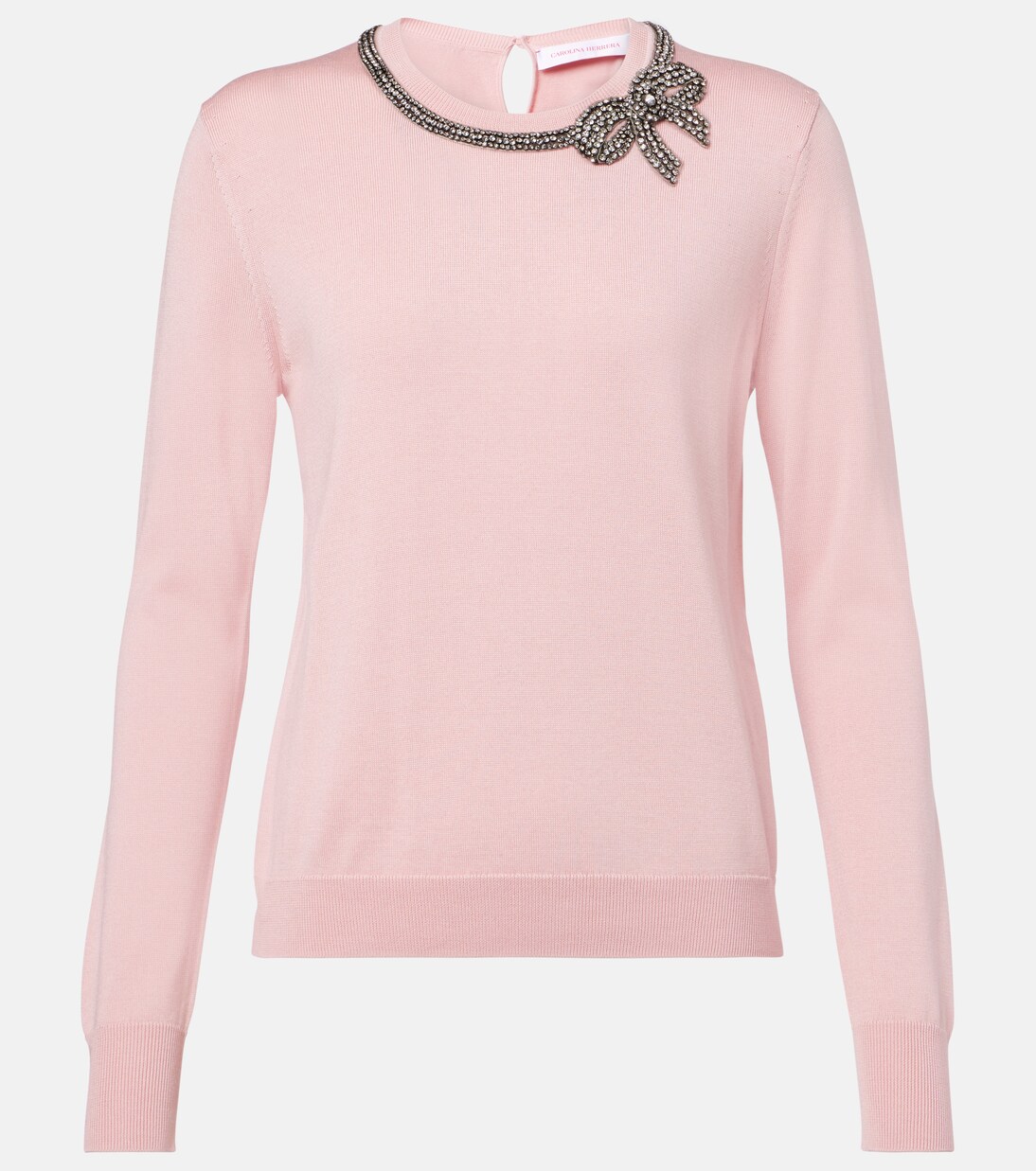 Embellished silk and cotton sweater | Carolina Herrera