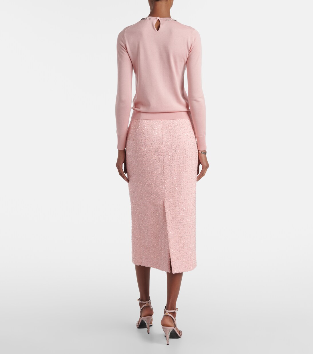Embellished silk and cotton sweater | Carolina Herrera
