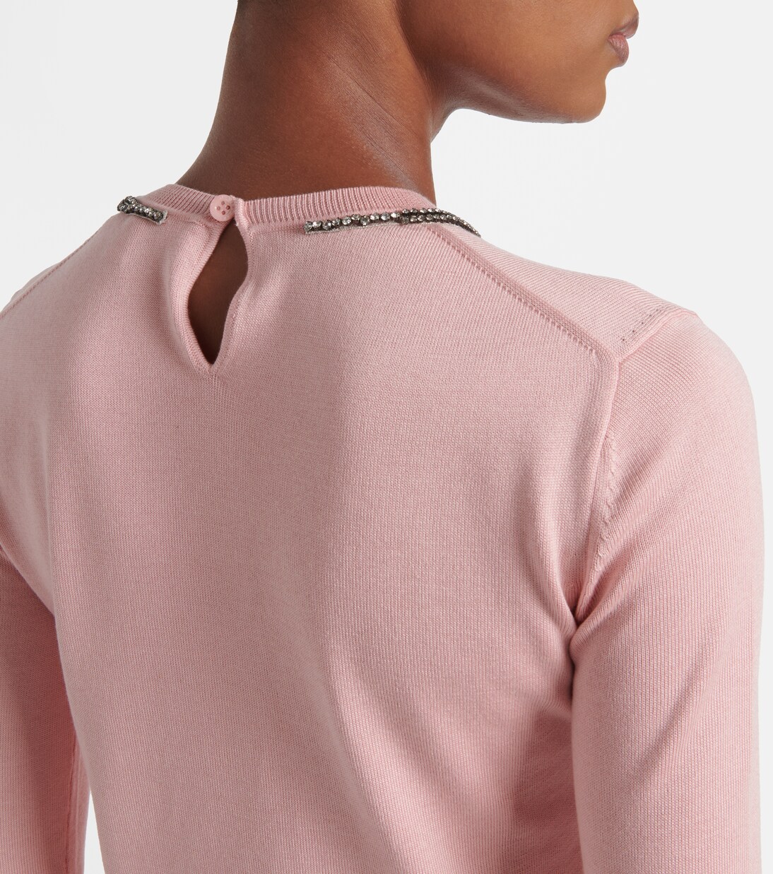 Embellished silk and cotton sweater | Carolina Herrera
