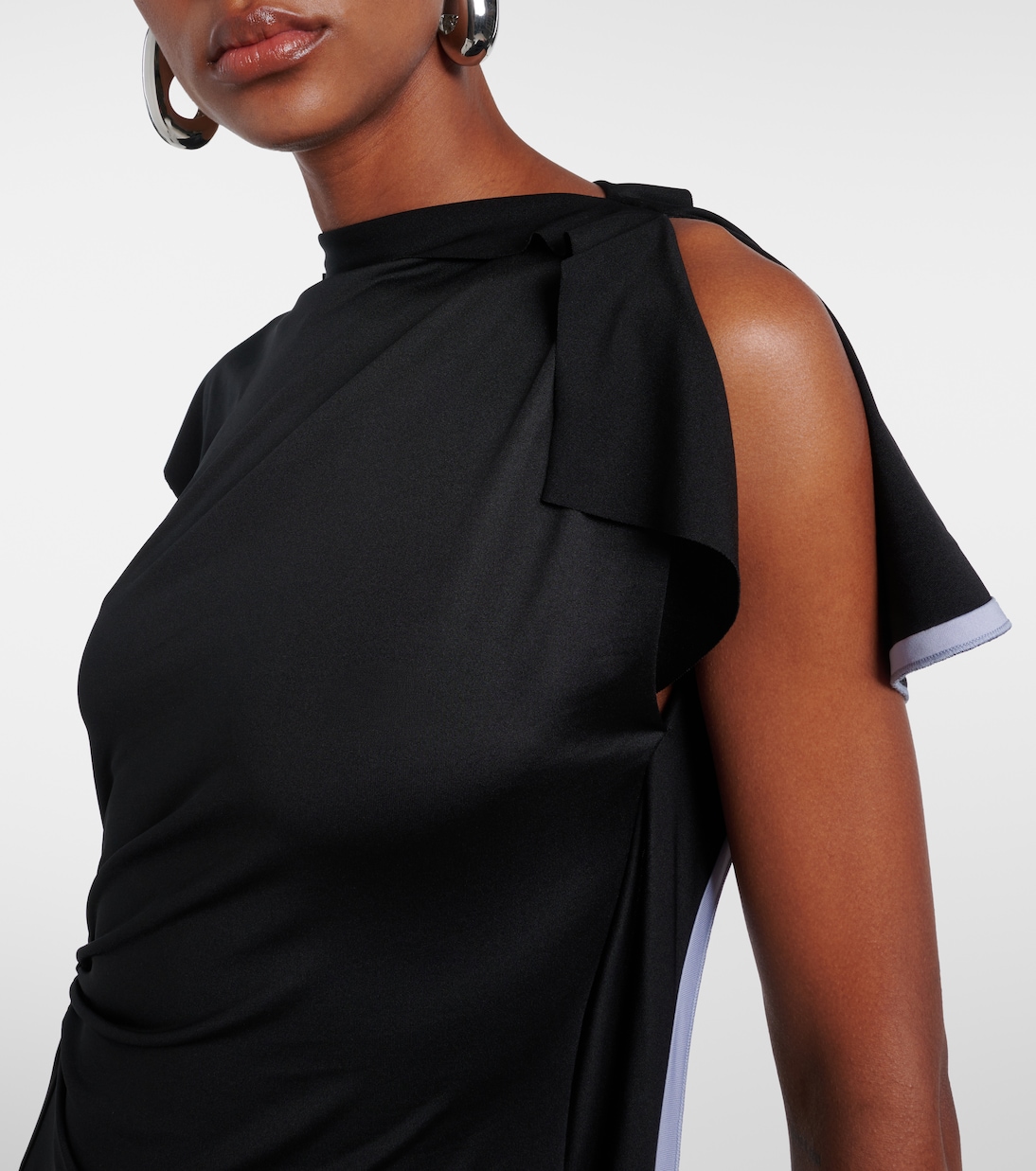 Vestido midi asimétrico drapeado | Victoria Beckham