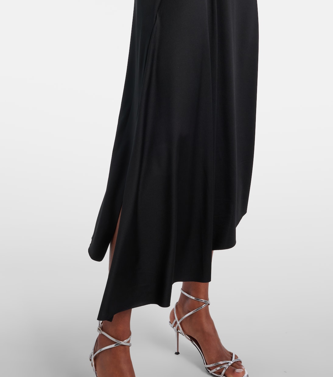 Vestido midi asimétrico drapeado | Victoria Beckham