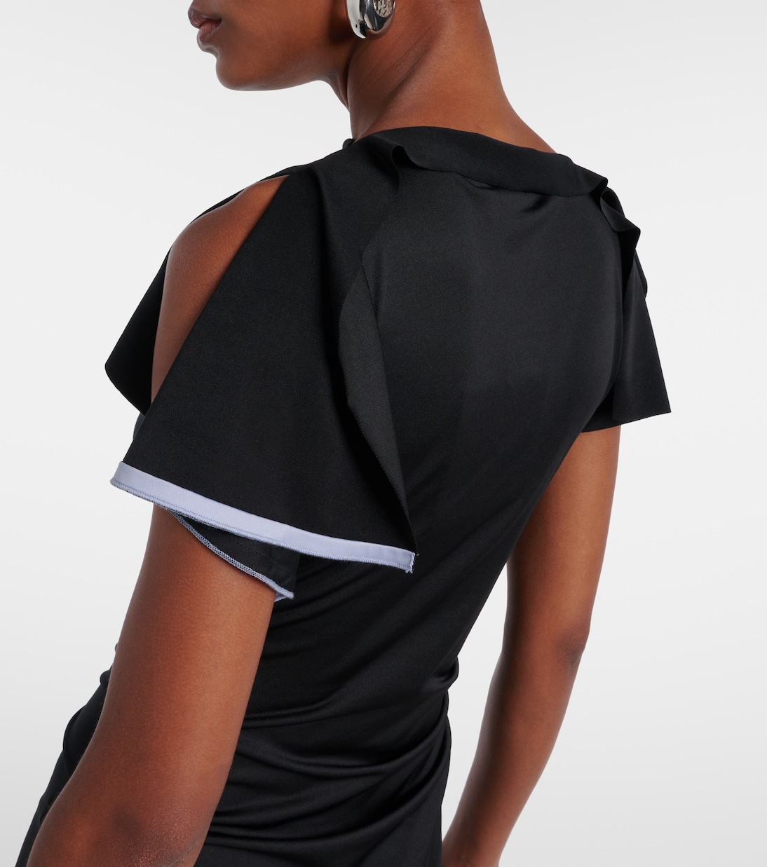 Vestido midi asimétrico drapeado | Victoria Beckham